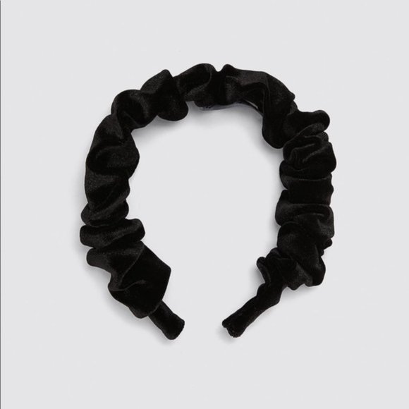 ZARA Black Velvet Scrunchie Rigid Headband main image 7
